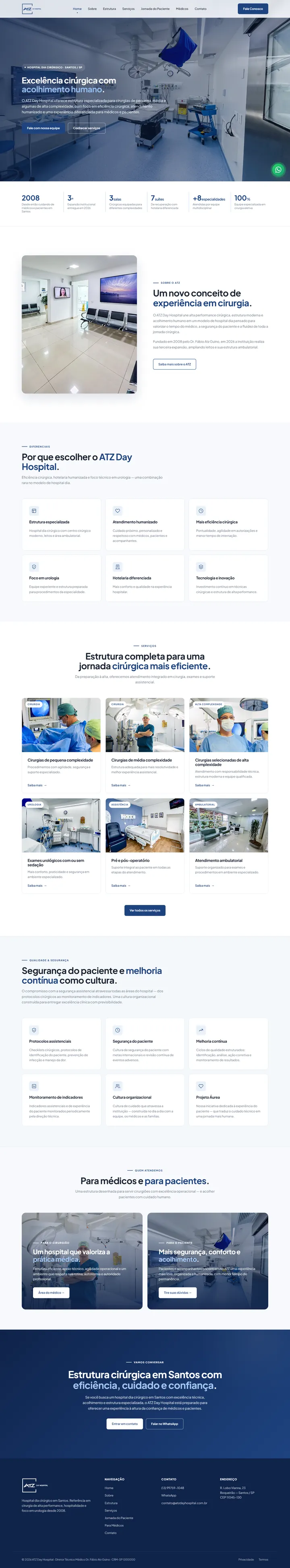ATZ Day Hospital — Site institucional · 7 páginas