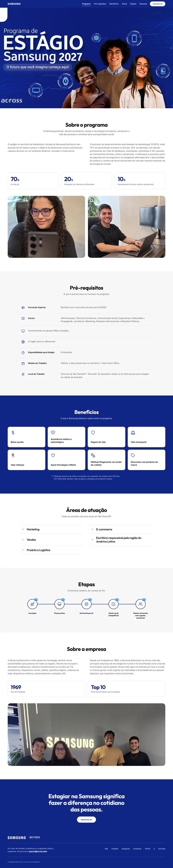 Samsung — Landing Page · Estágio 2027